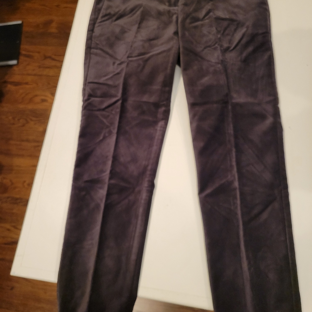 Black velvet petite pants from Ann Taylor